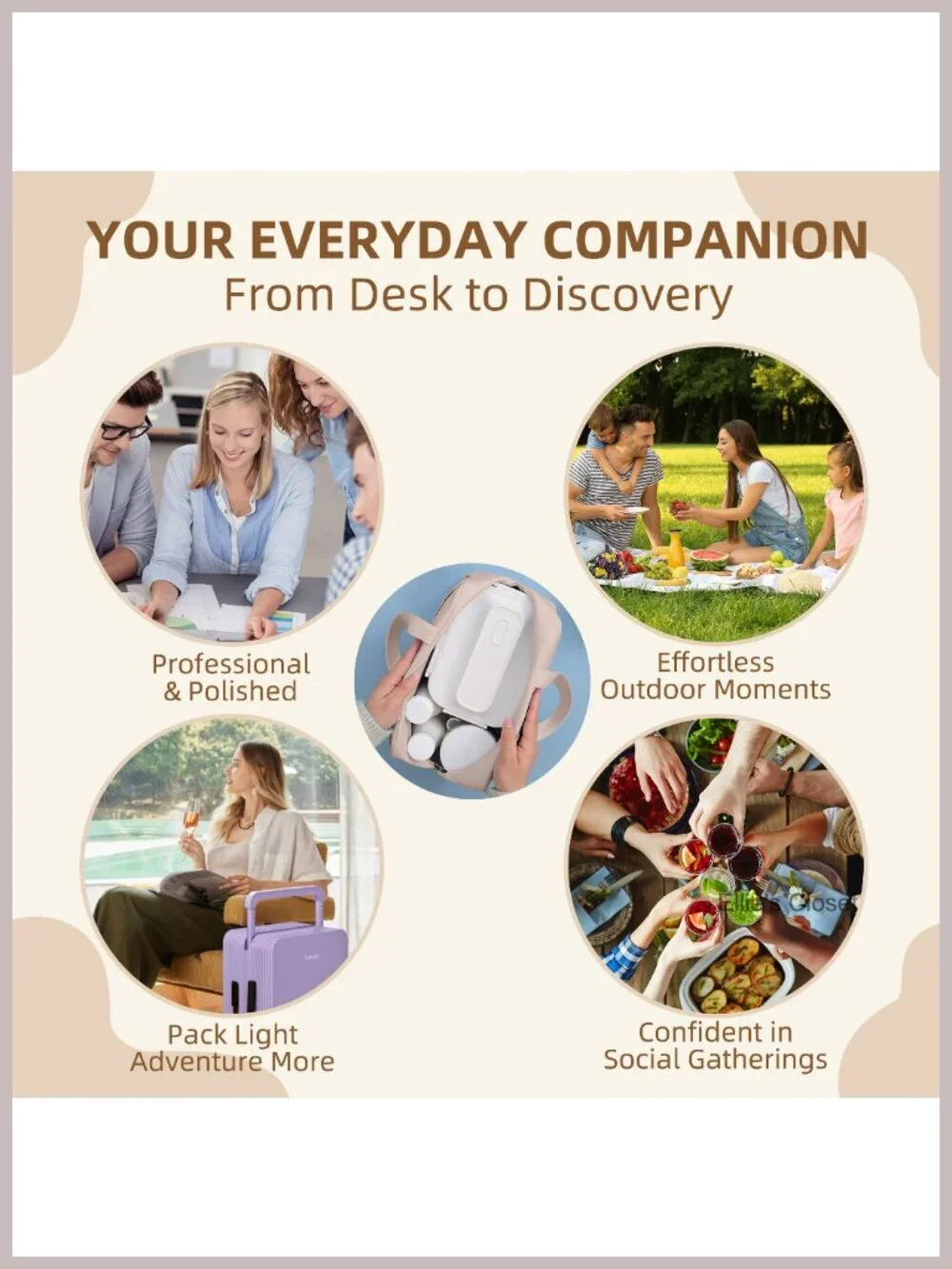 Corduroy Insulated Lunch Bag 7.75L Reusable Cooler Leakproof for Work Travel